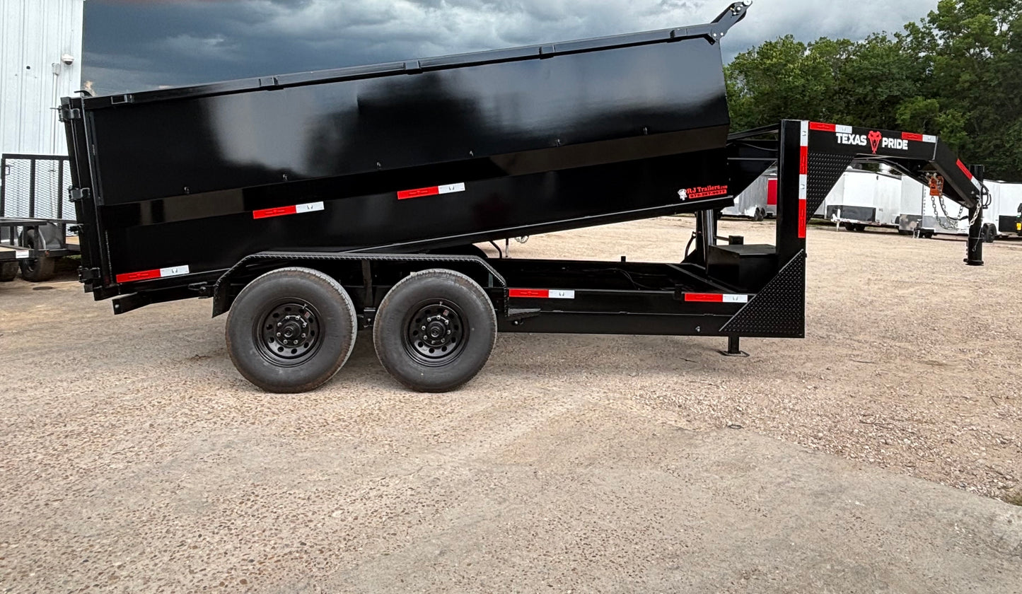 7 x 14' GN Dump Trailer Texas Pride #DT-7143-16KGN