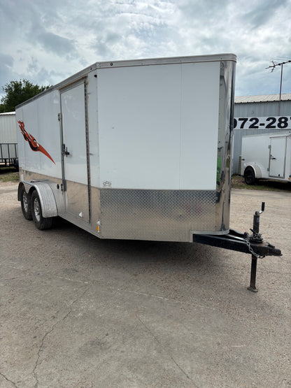 7 x 14' Enclosed Trailer Cargo Mate Low Hauler #82793 - Used