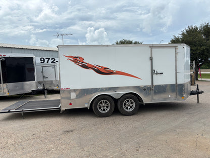 7 x 14' Enclosed Trailer Cargo Mate Low Hauler #82793 - Used