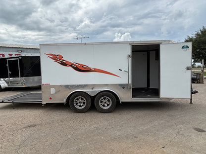 7 x 14' Enclosed Trailer Cargo Mate Low Hauler #82793 - Used