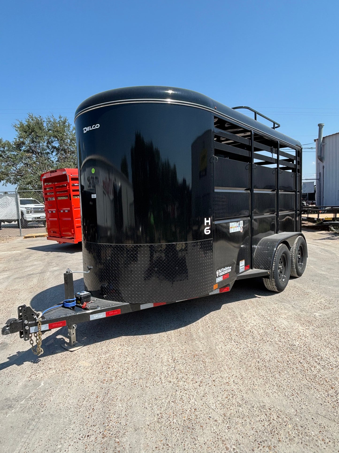 6' x 14' 2 Horse Slant Trailer Delco #H614