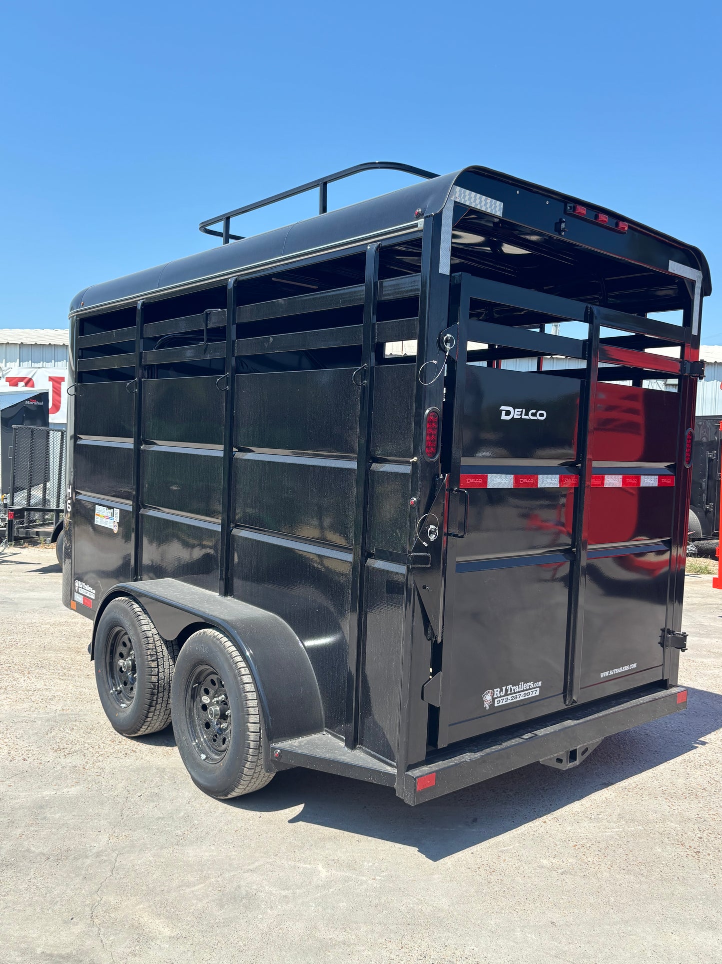 6' x 14' 2 Horse Slant Trailer Delco #H614