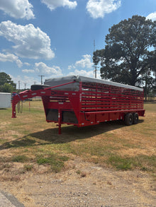 6'8" x 24' GN Cattle Stock Trailer Delco #B824