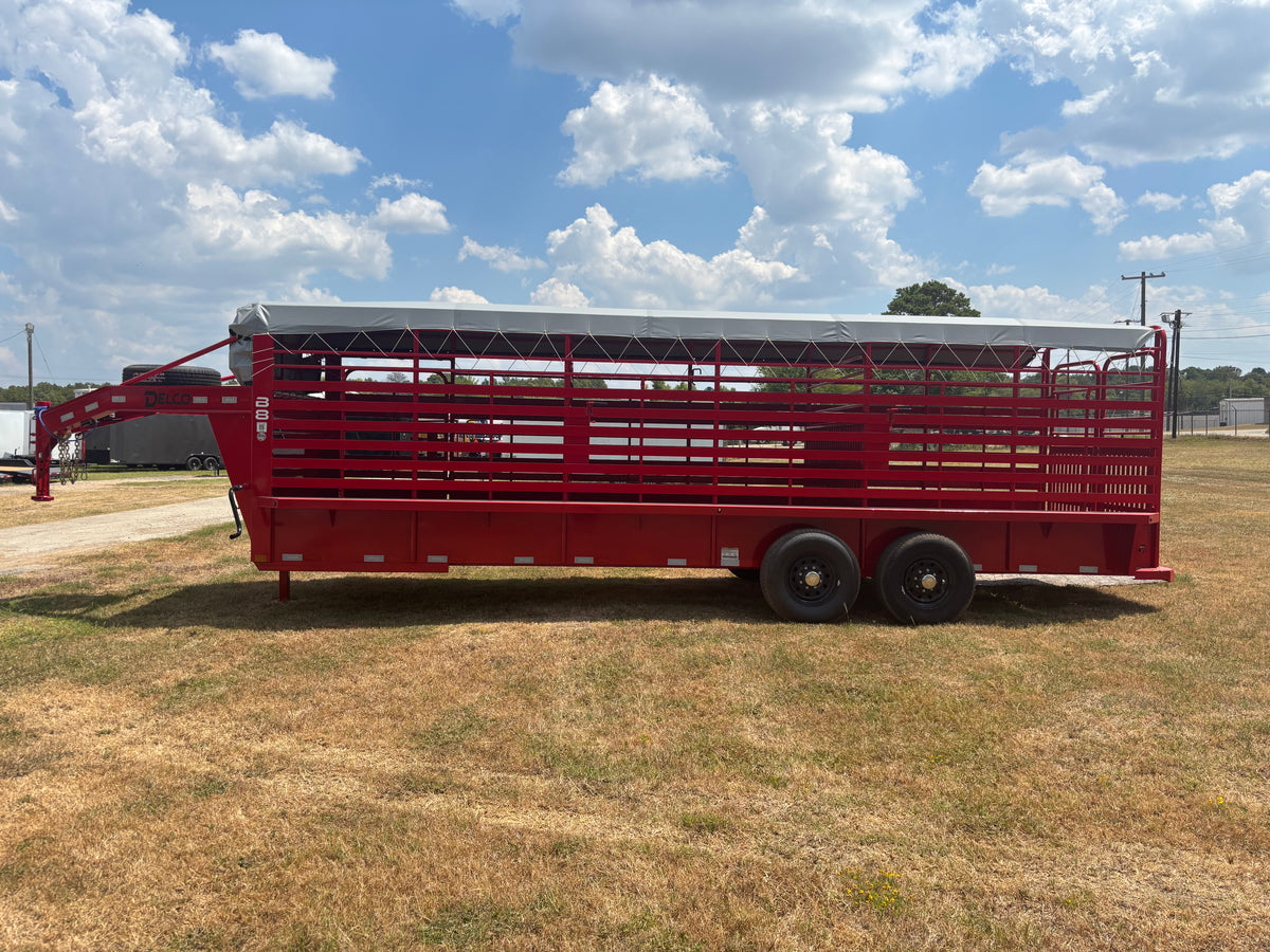 6'8" x 24' GN Cattle Stock Trailer Delco #B824