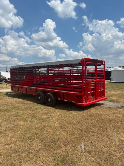6'8" x 24' GN Cattle Stock Trailer Delco #B824