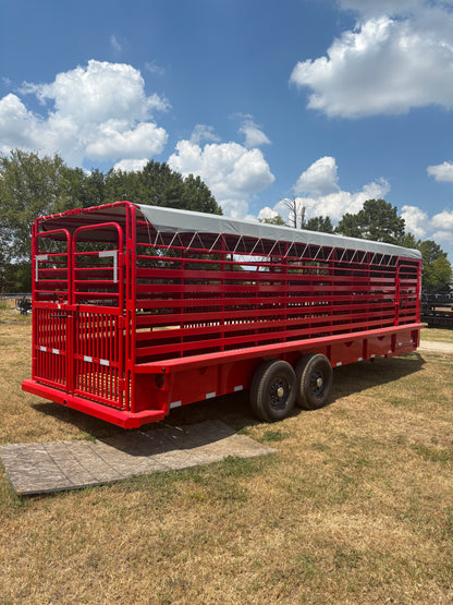6'8" x 24' GN Cattle Stock Trailer Delco #B824