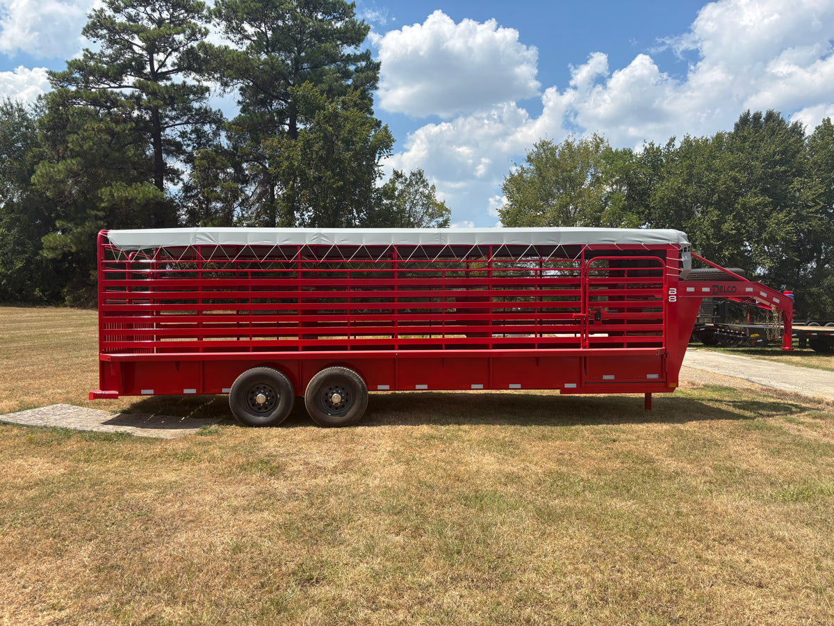 6'8" x 24' GN Cattle Stock Trailer Delco #B824