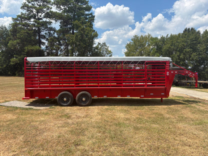 6'8" x 24' GN Cattle Stock Trailer Delco #B824