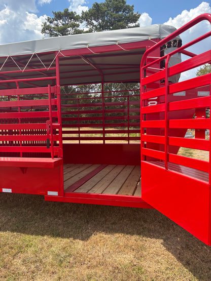 6'8" x 24' GN Cattle Stock Trailer Delco #B824