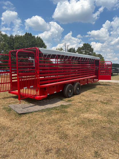 6'8" x 24' GN Cattle Stock Trailer Delco #B824