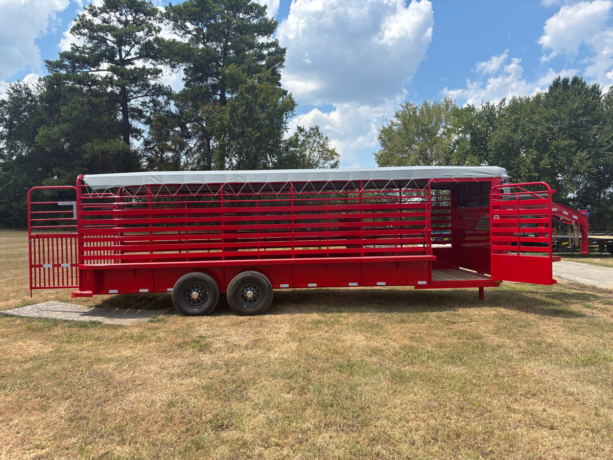6'8" x 24' GN Cattle Stock Trailer Delco #B824