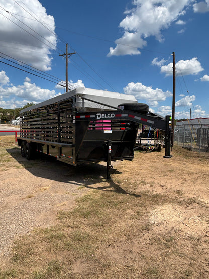 6'8" x 24' GN Cattle Stock Trailer Delco #B824