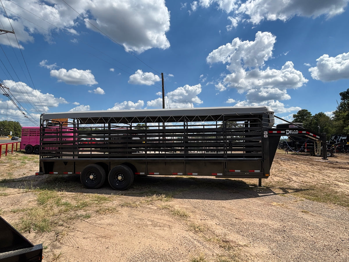6'8" x 24' GN Cattle Stock Trailer Delco #B824