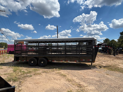 6'8" x 24' GN Cattle Stock Trailer Delco #B824
