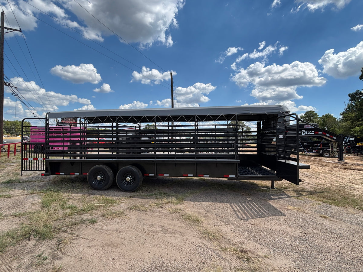 6'8" x 24' GN Cattle Stock Trailer Delco #B824