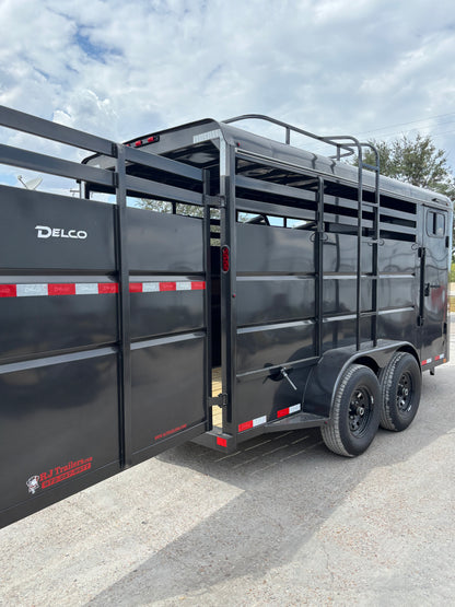 6' x 16' 3 Horse Slant Trailer Delco #H616