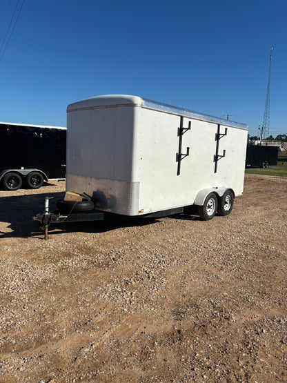 7 x 16' Hawkline Enclosed Trailer #17767 Used