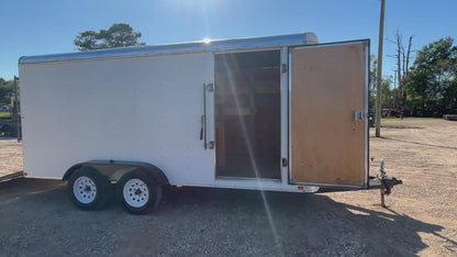 7 x 16' Hawkline Enclosed Trailer #17767 Used