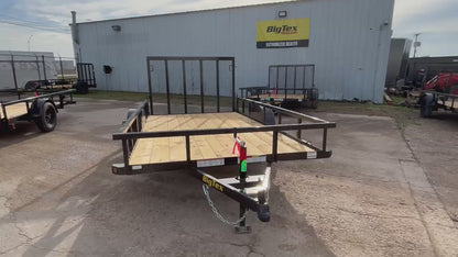 77" x 12' SA Utility Trailer Big Tex #35SA-12R1A-4PBK