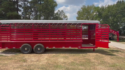 6'8" x 24' GN Cattle Stock Trailer Delco #B824